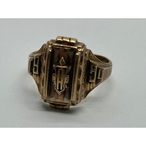 Vintage Jostens 10K‎ Gold High School Class Ring H S Initial 1950